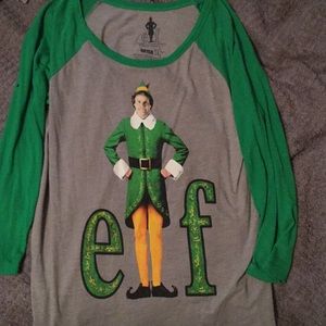 ELF Baseball Tee, Long Sleeve, Holidays, L